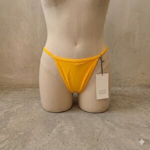 Basic Swim Bikini Bottom Women Medium Yellow‎ High Cut Cheeky Minimalist Summer